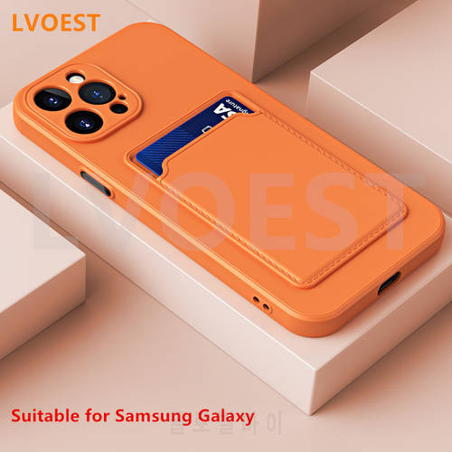 LVOEST Matte Phone Case For Samsung s21 PLUS s20 FE S20 ULTRA S30 PRO Soft Silicone Wallet Card Holder Galaxy note 10 note 20