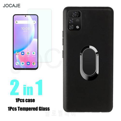 2 in 1 Soft Silicone Magnetic Stand Phone Case For Umidigi A11 Pro Max Tempered Glass Screen Protection Flim Back Cover capa