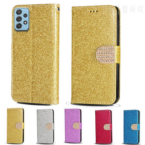 Glitter Diamond Flip Leather Wallet Phone Case For Samsung Galaxy A12 A13 A23 A33 A53 A73 A72 A52s A52 A32 4G 5G Phone cover