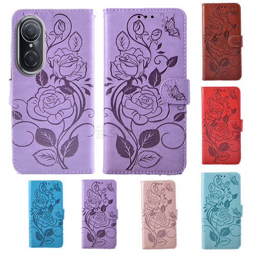 Fashion 3D Flower Flip Leather Wallet Phone Case For Huawei Nova 9 SE Phone stand function cover with card slot