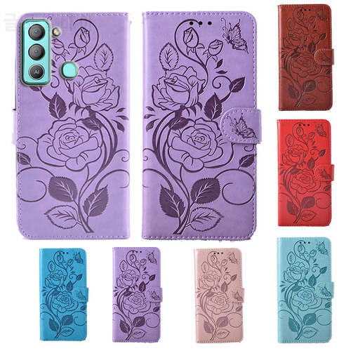 For Tecno Pop 5 Pro Fashion 3D Flower Flip Leather Wallet Phone Case For Tecno Pop 5 LTE Phone cover with card slot