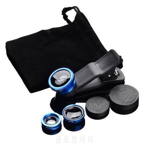 3-in-1 Wide Angle Macro Fisheye Lens Camera Kits Mobile Phone Fish Eye Lenses with Clip 0.67x for All Cell Phones