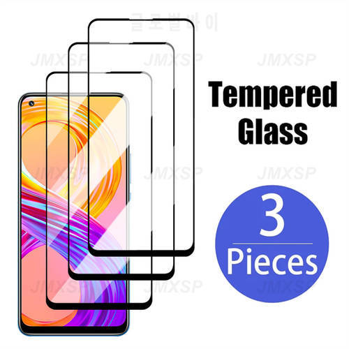 3Pcs Full Cover Protective Glass For Realme 7 8 9 Pro 7i 8i 9i 8S Tempered Glass on For Realme 5 6 Pro 6i 6S 5S 5i Screen Glass