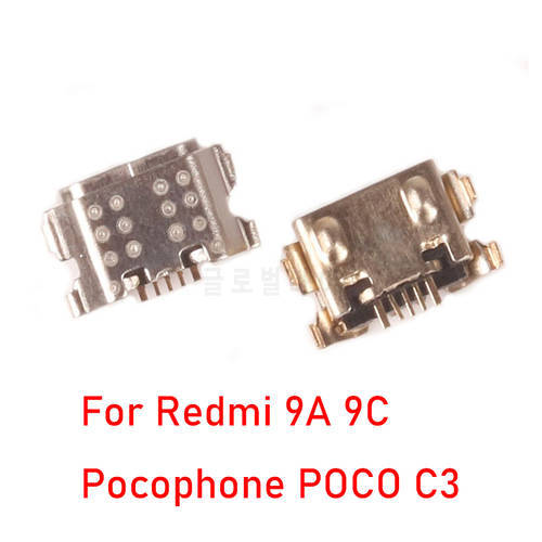 10-100pcs Original Micro USB Dock Jack Charging Connector For Xiaomi Redmi 9A 9C Pocophone POCO C3 Charger Port Socket Plug