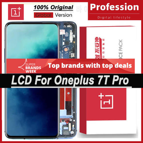 100% Original 6.67&39&39 AMOLED Display for OnePlus 7T Pro Full LCD Touch Screen Digitizer Assembly Repair Parts with Service Pack