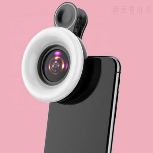Macron Lens Ring Light Mobile Phone Lens Selfie Light Clip for IPhone Photography Light on Cell Phone Accessories