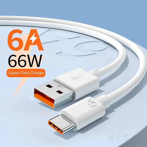 GTWIN 66W 6A Super Charger Cable Fast USB Type C Charging Data Cord for Xiaomi Poco M3 X3 NFC F2 Mi 11 9 Samsung Huawei OPPO