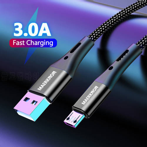 Maerknon Micro USB Cable Fast Charge 3A Microusb Cord For Samsung Xiaomi Redmi Note 10 Pro Android Phone cable Micro usb charger