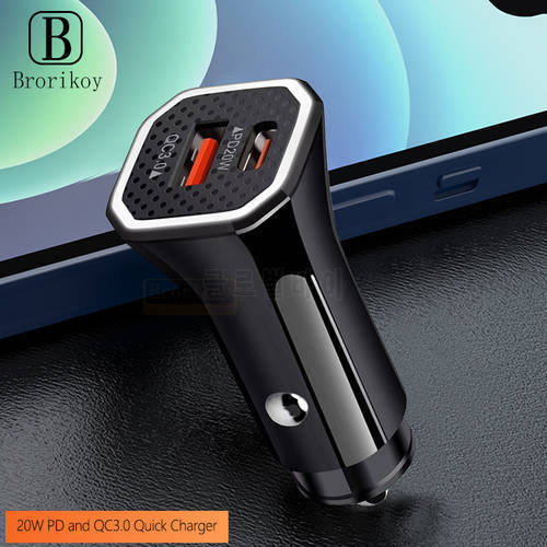 PD 20W Fast Charging Car USB C Type C QC3.0 Quick Charger For iPhone Huawei Samsung Xiaomi Car Cigarette Lighter ChargersAdapter