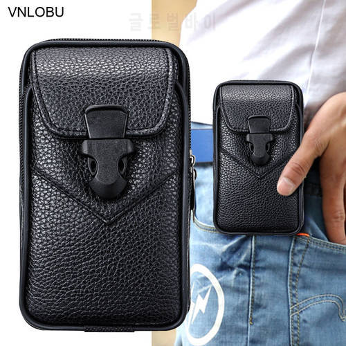 Pouch Phone Bag Waist Belt Clip Cover for iphone 12 11 Pro Max SE 2020 Xs Max 8 7 6s Plus Double Leather Case Universal Holster