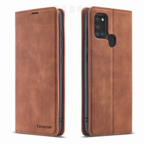 Flip Cover For Samsung Galaxy A21S Case Wallet Leather Luxury Stong Magnetic Cover For Samsung A21 S A11 A01 A31 M11 Case Stand