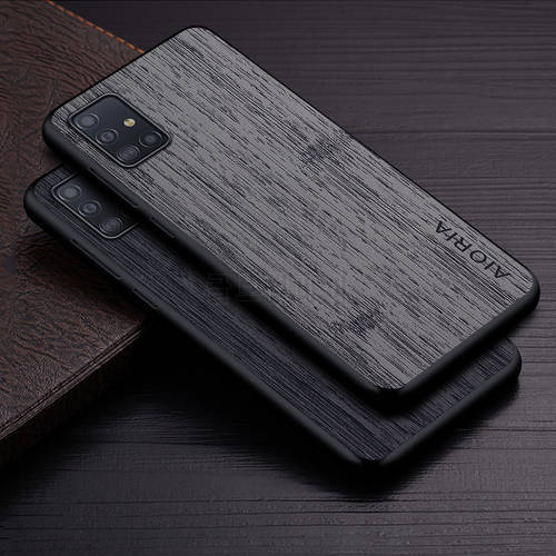 Case for Samsung Galaxy A51 A71 A31 A21 A21S A11 5G 4G funda bamboo wood pattern Leather skin cover Luxury phone case coque capa