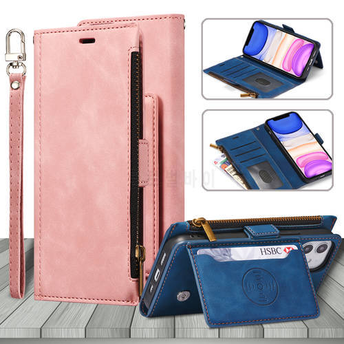 For Xiaomi Redmi K40 /K40 Pro/Poco F3 /Mi 11i Luxury Zipper Wallet Bag Card Holder Stand Skin-feel Flip Leather Case Phone Cover