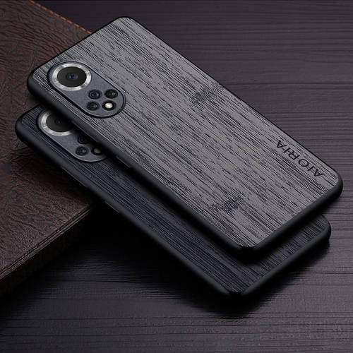 Case for Honor 50 Pro SE funda bamboo wood pattern Leather phone cover Luxury coque for huawei honor 50 case capa