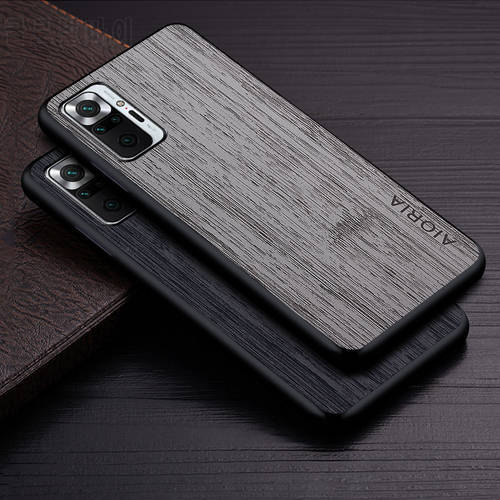 Case for Xiaomi Redmi Note 10 Pro 10T 5G 10S funda bamboo wood pattern Leather cover Luxury coque for redmi note 10 pro case