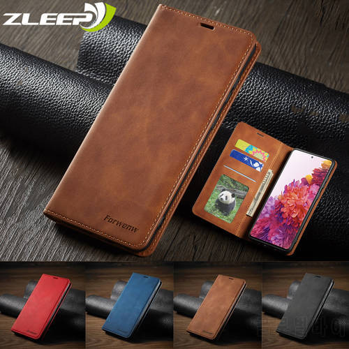 Leather Magnetic Case For Samsung Galaxy S22 S21 S20 FE S10 E S9 S8 Note 20 10 9 Ultra Plus Lite S7 Edge Wallet Phone Bags Cover