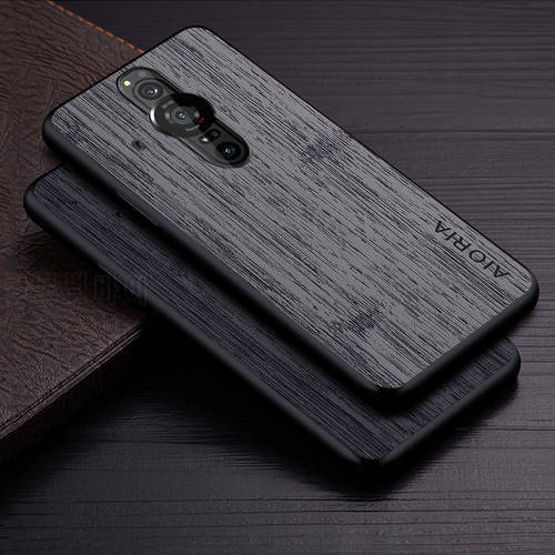 Case for Sony Xperia Pro I Pro-I funda bamboo wood pattern Leather skin phone cover Luxury coque for sony xperia pro i case capa