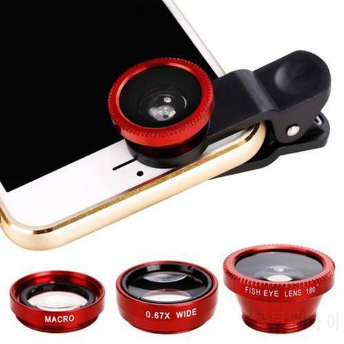 Phone lens Fisheye 0.67x Wide Angle Zoom lens fish eye macro phone lenses Camera Kits with Clip lens on the phone for smartphone