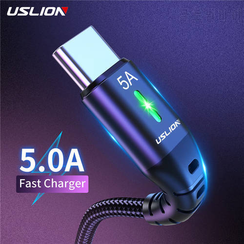 USLION 5A USB C Cable Type C Cable For Xiaomi mi 12 pro Fast Charge 3.0 Type C Cable Mobile phone Wire Data Cord for Samsung S21