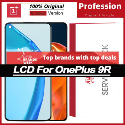 100% Original 6.55&39&39 AMOLED Display for OnePlus 9R 9 R LE2101 1+9R LCD Touch Screen Digitizer Assembly Repair Parts