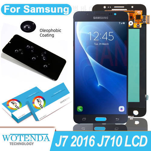 100% Original Amoled 5.5&39&39 Display for Samsung Galaxy J7 2016 J710 SM-J710F J710M Full LCD Touch Screen Digitizer Repair Parts