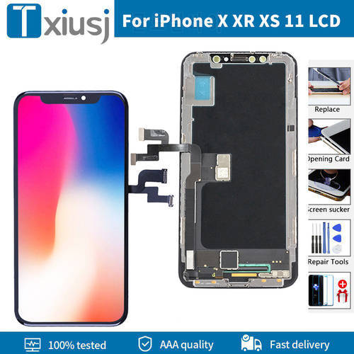 100% Tested For iPhone X XR XS Display With 3D Touch Screen Digitizer Assembly For iPhone 11 LCD Display With little Defective