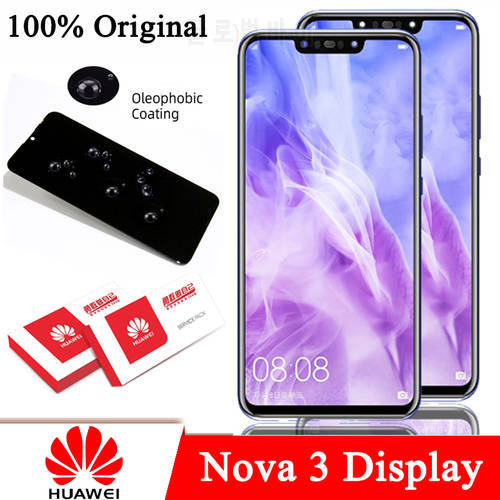 100% Original 6.3&39&39 LCD with Frame for Huawei Nova 3 PAR-LX1 Display Touch Screen Digitizer PAR-AL00 Repair Parts