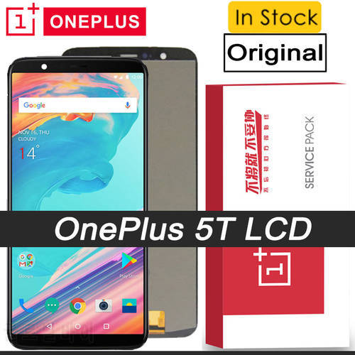 100% Original 6.01 inches AMOLED Display with frame for OnePlus 5T 1+5T A5010 LCD Touch Screen Digitizer Replacement Parts