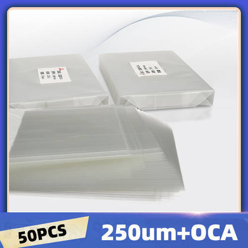 50Pcs/Lot OCA Optical Clear Adhesive For Mitsubishi Universal Size OCA Glue Screen Film Laminating Repair Can Cut