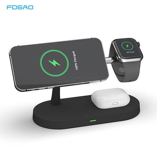 Wireless Charger Stand Fast 3 in 1 Magnetic Charging Holder for iPhone 13 12 Pro Max Mini Apple Watch Airpods Induction Chargers