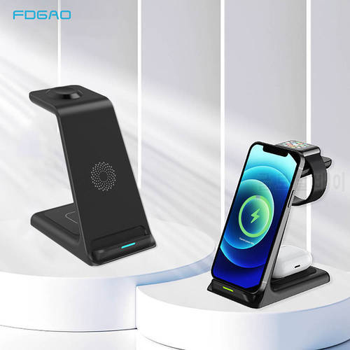 15W 3 In 1 Wireless Charger For iPhone 14 13 12 11 XS XR X 8 Airpods Pro Apple Watch 8 7 6 5 4 3 Fast Charging Stand