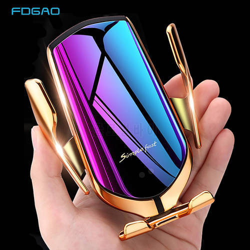 Automatic Clamping 10W Fast Car Wireless Charger for Samsung S21 S20 iPhone 13 12 11 XS XR 8 Infrared Sensor Phone Holder Mount