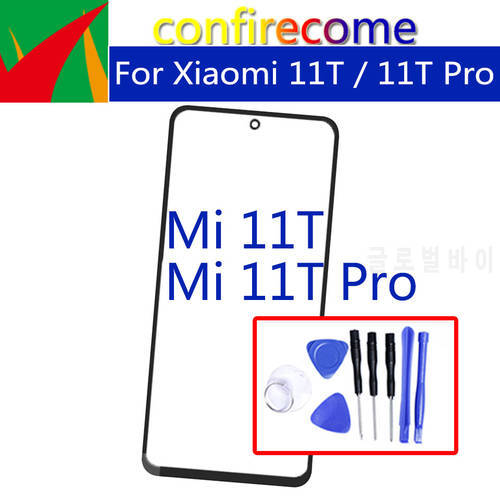 For Xiaomi 11T Pro 2107113SG Touch Screen Panel Front Outer Glass Lens For Xiaomi 11T 21081111RG LCD Glass With OCA Replacement