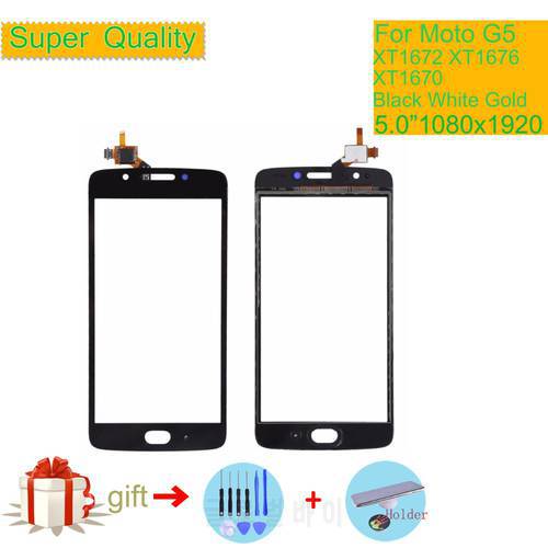 Touchscreen For Motorola Moto G5 XT1672 XT1676 XT1670 Touch Screen Digitizer Front Glass Panel Sensor Black NO LCD 5.0