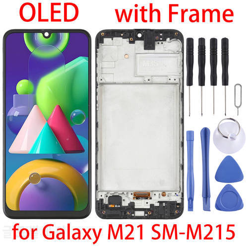 OLED For M21 LCD For Galaxy M21 SM-M215 LCD Display&Frame Touch Screen Digitizer for Samsung Galaxy M21 SM-M215