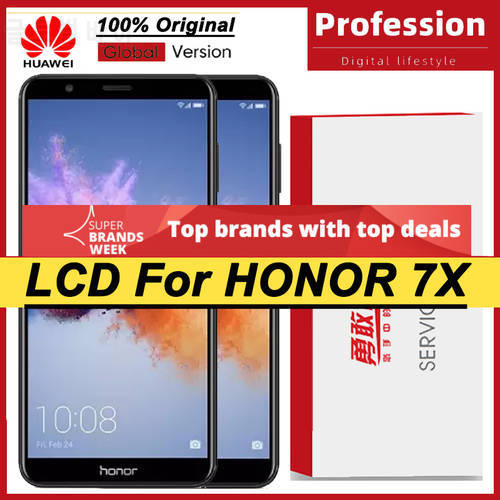 100% Original 5.93&39&39 Display with frame for Huawei Honor 7X BND-AL10 BND-L21/L22 LCD Touch Screen Digitizer Assembly Repair Part