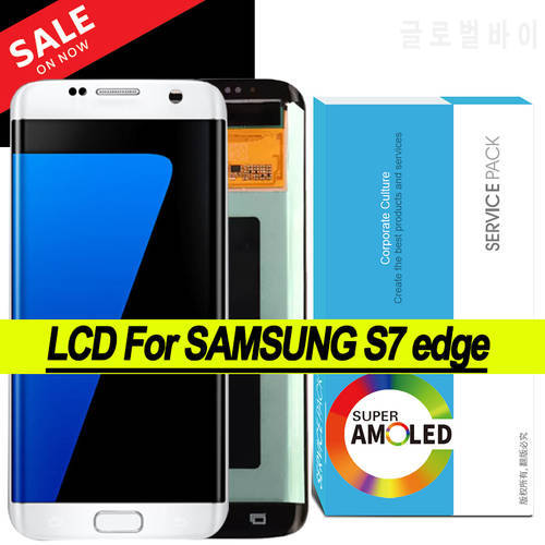 100% Original 5.5&39&39 AMOLED Display for Samsung Galaxy S7 edge G935 G935F LCD Touch Screen Digitizer Repair Parts + Service Pack