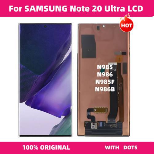 100% Original SM-G986B AMOLED LCD For Samsung Galaxy Note 20 Ultra 5G lcd Display SM-N985F N986U Touch Screen Digitizer No Frame