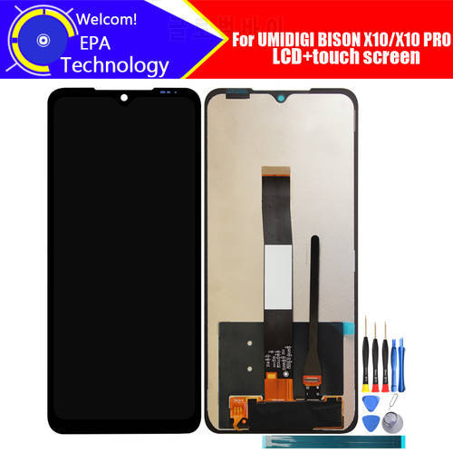 UMIDIGI BISON X10 LCD Display+Touch Screen Digitizer 100%Original Tested LCD Screen Glass Panel For BISON X10 PRO+tools+Adhesive