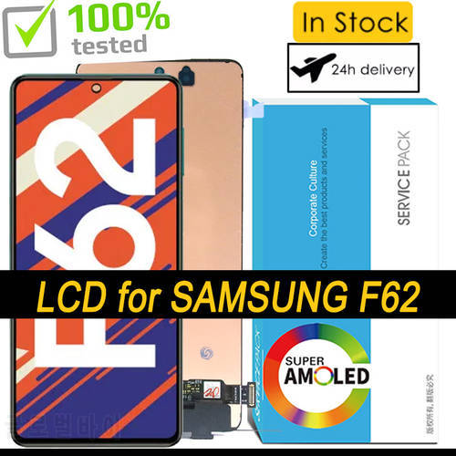 100% Original Amoled 6.7&39&39 1080 x 2400 pixels Display for Samsung Galaxy F62 Full LCD Touch Screen Digitizer Repair Parts