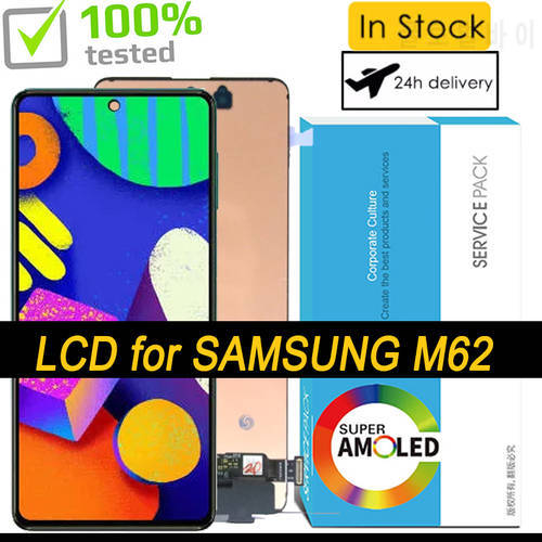 100% Original 6.7&39&39 Super AMOLED Display for Samsung Galaxy M62 Full LCD Touch Screen Repair Parts + Service Pack