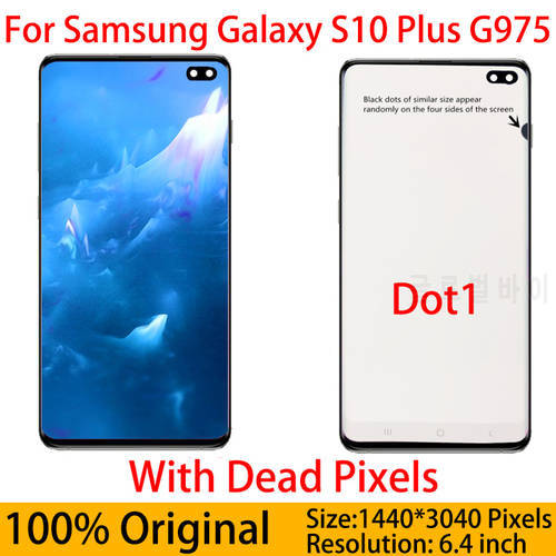 Original AMOLED S10 Plus screen LCD For SAMSUNG Galaxy S10 Plus Display LCD G975 G975F G975FD Touch Screen Digitizer Assembly
