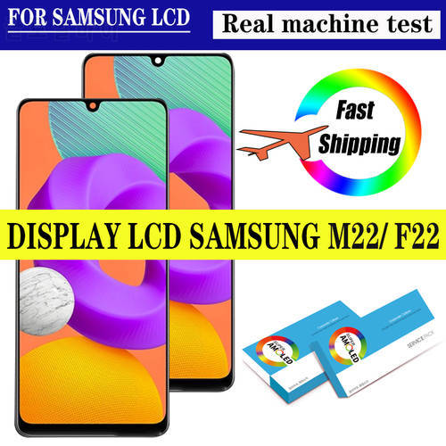 Original AMOLED For Samsung Galaxy M22 4G M225 M225F/DS M225M F22 LCD Display Touch Screen For M22/F22 F225F LCD Replacement