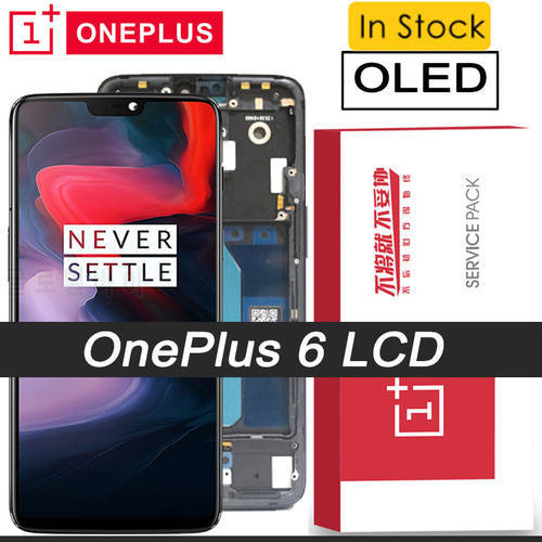 100% Tested 6.28 inches OLED Display with frame for OnePlus 6 1+6 A6000 A6003 LCD Touch Screen Digitizer Replacement Parts