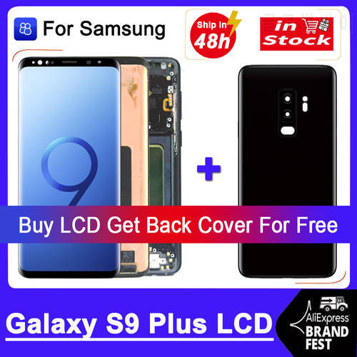 100% Original For Samsung Galaxy S9 Plus G965 G965F LCD Touch Screen Digitizer Repair For S9 Plus LCD Display with Back Cover