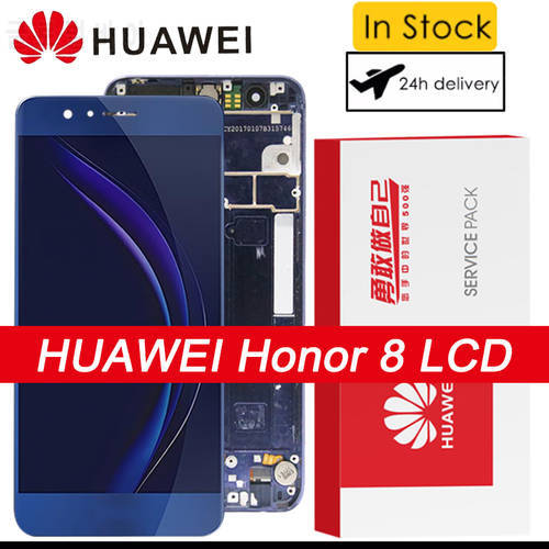 100% Original 5.2&39&39 Display with frame for Huawei HONOR 8 LCD Touch Screen Digitizer Assembly FRD-L19 FRD-L09 Replacement Parts