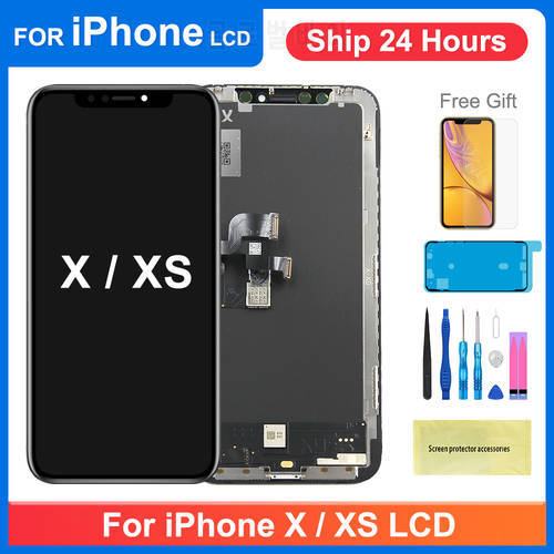 100% OLED iPhoneX Display For iPhone X XS LCD Display Touch Screen Digitizer Assembly Replacement Mobile Phone Parts A1865 A2097