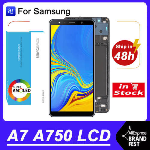 100% Original 6.0&39&39 AMOLED Display For Samsung Galaxy A7 2018 A750 SM-A750F A750F Full LCD Touch Screen Repair Parts