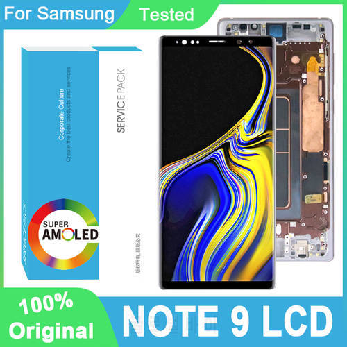 100% Original AMOLED 6.4&39&39 Display With Frame For Samsung Galaxy Note 9 Note9 N960F Full LCD Touch Screen Digitizer Repair Parts