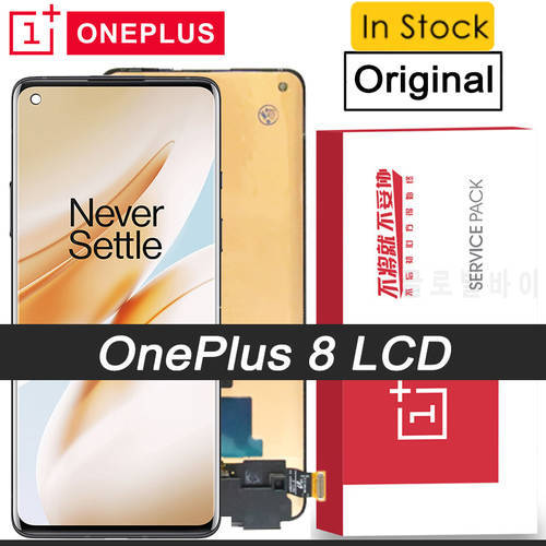 100% Original 6.55 inches AMOLED Display for OnePlus 8 IN2013 IN2017 IN2010 LCD Touch Screen Digitizer Replacement Parts